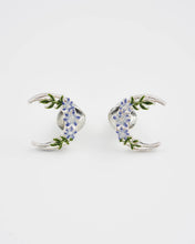 Load image into Gallery viewer, Nightshade Moon Silver Stud Earrings
