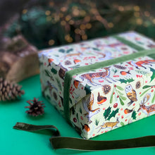 Load image into Gallery viewer, Christmas Woodland animals wrapping paper: 500mm x 700mm flat sheets