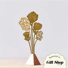 Load image into Gallery viewer, Rose Tiny Bouquet - Brass (gold)