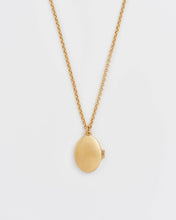 Load image into Gallery viewer, Robin & Blackberry Gold Oval Locket Necklace