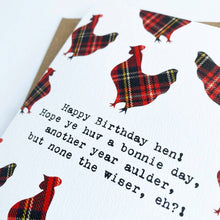 Load image into Gallery viewer, Scottish Happy Birthday Hen Greeting Card for Friends