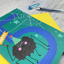 Load image into Gallery viewer, Age Five Spider Birthday Card