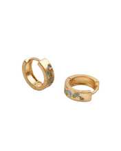 Load image into Gallery viewer, Forget Me Not Gold Mini Hoop Earrings