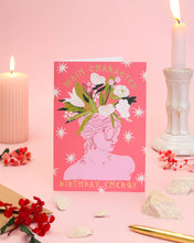 Load image into Gallery viewer, Main Character Birthday Card | Pink Floral Greek Sculpture