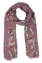 Load image into Gallery viewer, Vaeda Grey Floral Lightweight Scarf