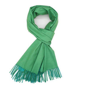 Two Tone plain scarf in green