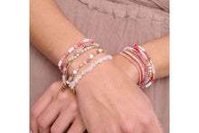 Load image into Gallery viewer, Dash Pink Gemstone Stretch Bracelet