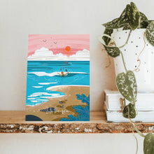 Load image into Gallery viewer, Into the sea greeting card - wild swimming card sea swimming
