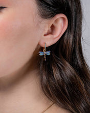 Load image into Gallery viewer, Dragonfly Charm Huggie Earrings