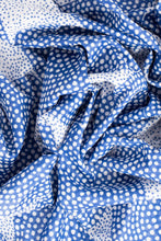 Load image into Gallery viewer, Camille Lightweight Cotton Scarf - Blue, Polka Dot Circles