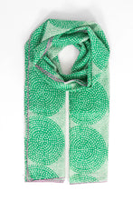 Load image into Gallery viewer, Camille Lightweight Cotton Scarf - Green, Polka Dot Circles