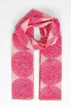Load image into Gallery viewer, Camille Lightweight Cotton Scarf - Hot Pink, Polka Dot Circles