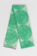 Load image into Gallery viewer, Camille Lightweight Cotton Scarf - Green, Polka Dot Circles