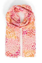 Load image into Gallery viewer, Leilani Lightweight Cotton Scarf - Pink, Spotted Abstract