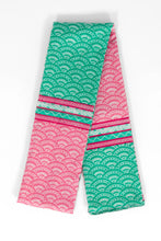 Load image into Gallery viewer, Kaia Lightweight Cotton Scarf - Green/Pink, Fan Colour Block