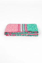 Load image into Gallery viewer, Kaia Lightweight Cotton Scarf - Green/Pink, Fan Colour Block