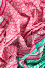 Load image into Gallery viewer, Kaia Lightweight Cotton Scarf - Green/Pink, Fan Colour Block