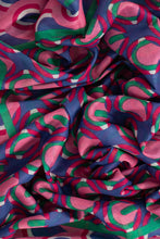Load image into Gallery viewer, Dahlia Lightweight Cotton Scarf - Green/Pink, Retro Geometric