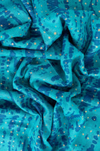 Load image into Gallery viewer, Soraya Lightweight Cotton Scarf - Blue/Aqua, Tie Dye