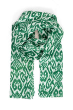 Load image into Gallery viewer, Saffron Lightweight Cotton Scarf - Green, Damask