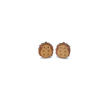 Load image into Gallery viewer, Hedgehog Studs - wooden earrings