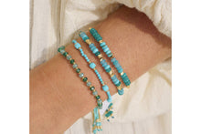 Load image into Gallery viewer, Serena Gold, Turquoise Howlite & Jade Gemstone Bracelet