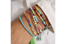Load image into Gallery viewer, Marigold Rainbow Mix Gold Adjustable Bracelet