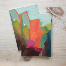 Load image into Gallery viewer, Green and orange abstract notebook | A5 Notebooks
