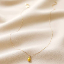 Load image into Gallery viewer, Enamel Lemon Pendant Necklace in Gold