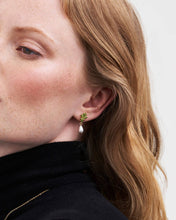 Load image into Gallery viewer, Oak Leaf Pearl Drop Gold Earrings