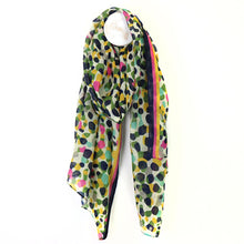 Load image into Gallery viewer, Pink &amp; Khaki Spot Print scarf
