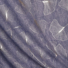 Load image into Gallery viewer, Denim Ginkgo Leaf Print scarf
