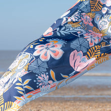 Load image into Gallery viewer, Navy &amp; Pink Paradise Silk Feel scarf
