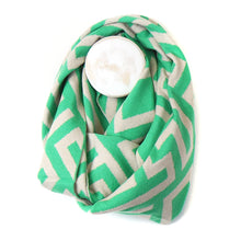 Load image into Gallery viewer, Jade mix geometric print recycled snood