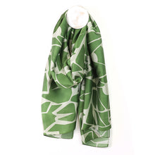 Load image into Gallery viewer, Green And Ecru Abstract Shatter Print Scarf