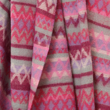 Load image into Gallery viewer, Zadie Pink and Lilac Mix Zigzag Stripes Scarf with Fringe