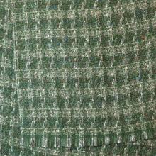 Load image into Gallery viewer, Sienna Forest Green Mix Check Weave Scarf With Metallic Thread