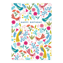 Load image into Gallery viewer, Happy Birthday Birds Card | Colourful Bird & Floral Pattern