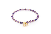 Load image into Gallery viewer, Laria Gold & Amethyst Gemstone Beaded Bracelet