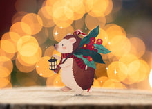 Load image into Gallery viewer, HEDGEHOG WITH LANTERN CHRISTMAS DECORATION