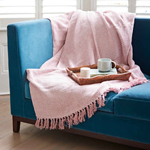 Load image into Gallery viewer, Recycled Cotton Woven Chevron Throw: Pink