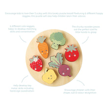 Load image into Gallery viewer, Happy Veggies Wooden Puzzle