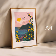 Load image into Gallery viewer, Coastal path - art poster print A4 - coastal print unframed