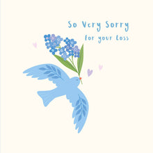 Load image into Gallery viewer, 'So Very Sorry for your Loss' Blue Bird Sympathy Card