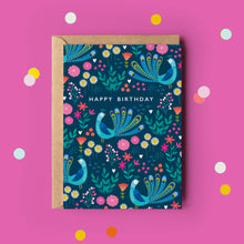Load image into Gallery viewer, Happy Birthday Card | Colourful Peacock Patterned Card