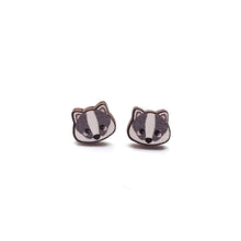 Load image into Gallery viewer, Badger Studs - wooden earrings