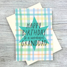 Load image into Gallery viewer, Happy Birthday to a Wonderful Granddad Plaid Birthday Card