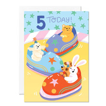 Load image into Gallery viewer, 5th Birthday Bumper Cars Card