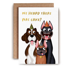 Dogs and Cake Birthday card