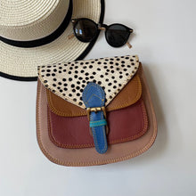 Load image into Gallery viewer, Ruby Brown Spot Upcycled Leather Handbag